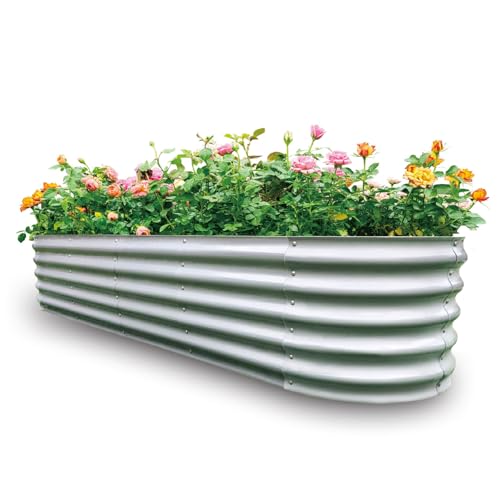 Gardmax 2 Pack Galvanized Raised Garden Bed, Lightweight Planter Boxes Outdoor with Easy Assembly, Large Garden Bed for Vegetables, Fruits, Flower Dark Green