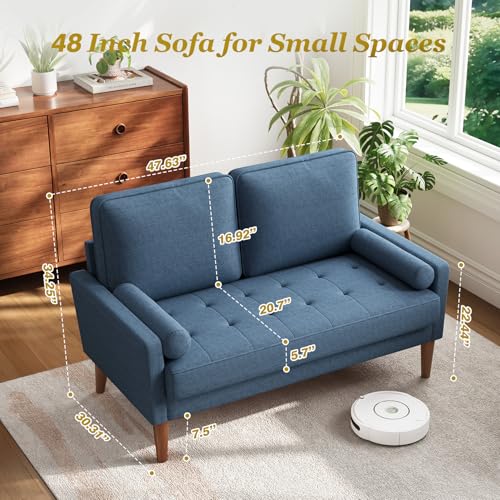 Vesgantti Loveseat Sofa with Solid Wood Legs, 48