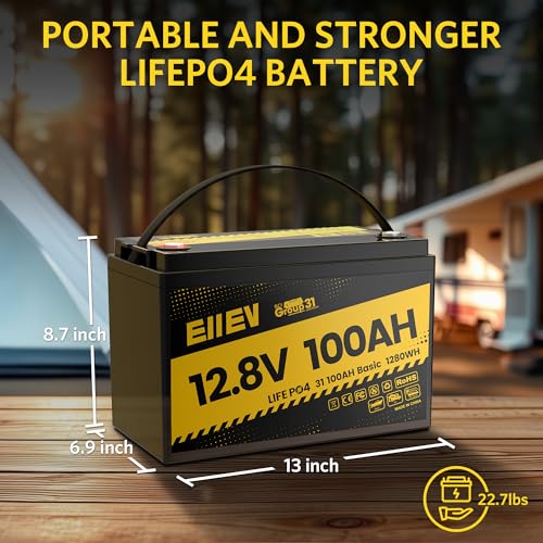 12V 100Ah Lithium Battery,Low-Temp Protection LiFePO4 Battery,Built-in100A BMS,15000+Deep Cycle,Rechargeable Lithium Iron Phosphate Batteries for Trolling Motors,Marine,RV,Camping,Home Energy