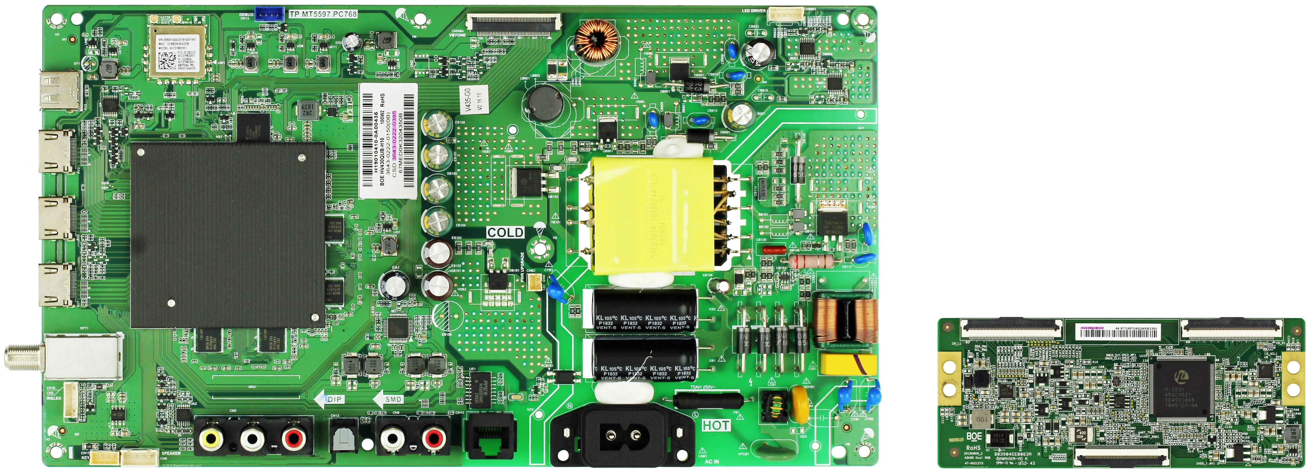 Vizio V435-G0 (LAUFQEKV / LAUFQELV Serial) Complete TV Repair Parts Kit