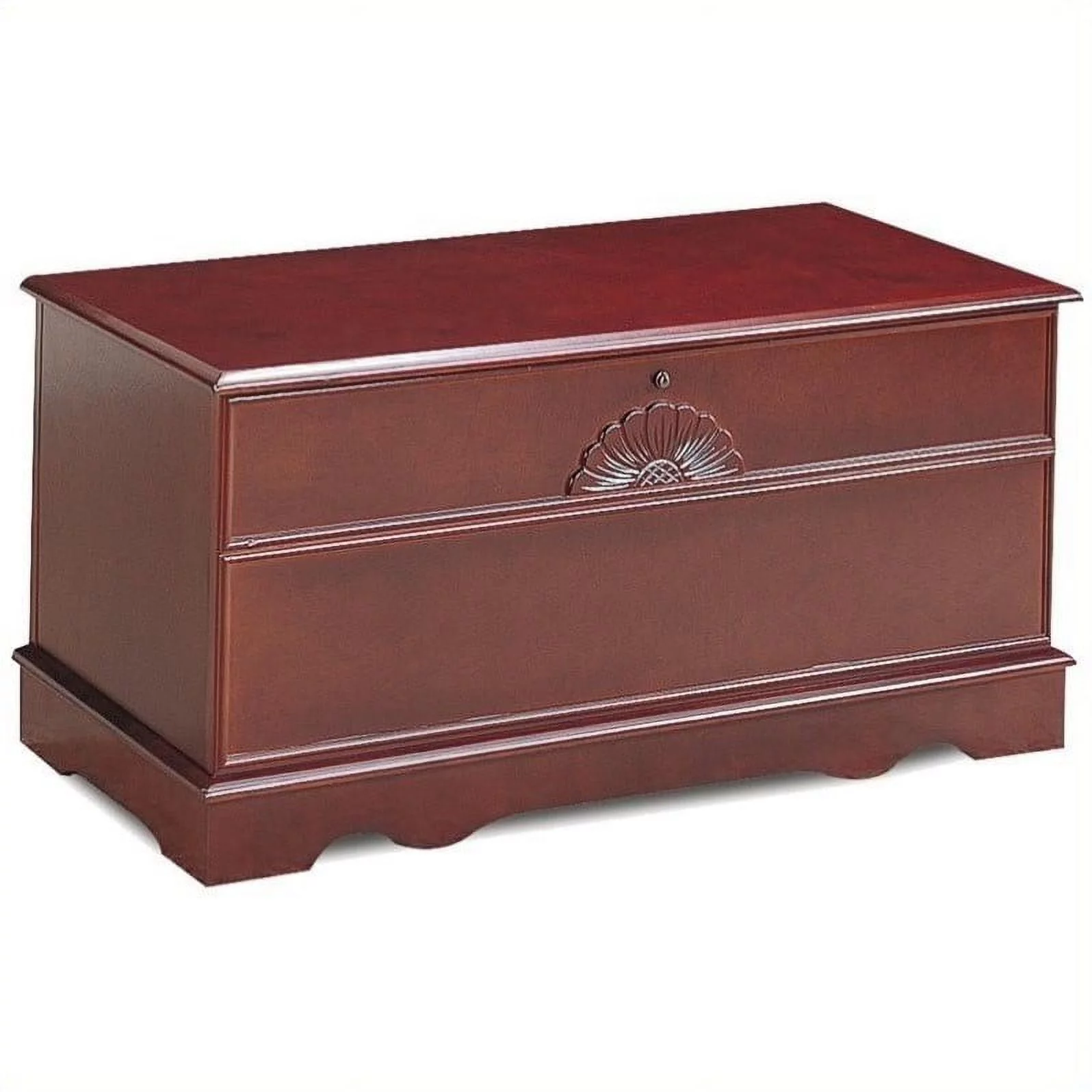 Kingfisher Lane Rectangular Traditional Wood Cedar Chest in Brown