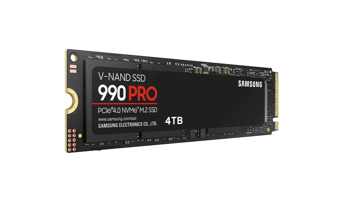 SAMSUNG 990 PRO M.2 2280 4TB PCI-Express Gen 4.0 x4, NVMe 2.0 V7 V-NAND 3bit MLC Internal Solid State Drive (SSD) MZ-V9P4T0B/AM. Non-Heatsink