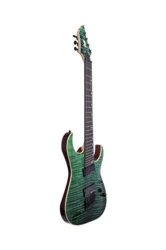 IYV 7 String ISFF7U-450 Fanfret Electric Guitar Trans Green, Right