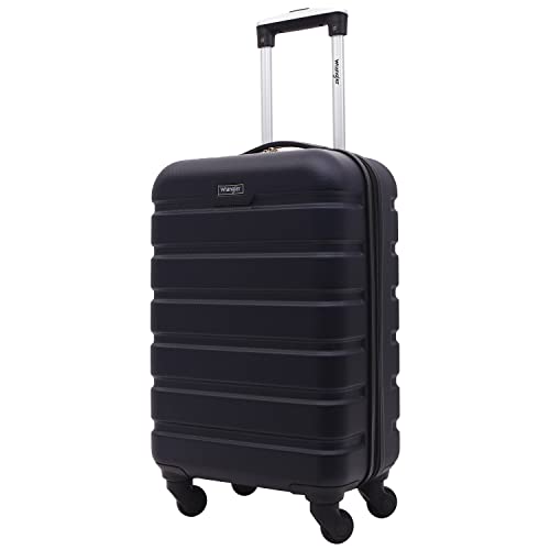 Wrangler Hardside Spinner Carry-On Luggage, Black, 20-Inch