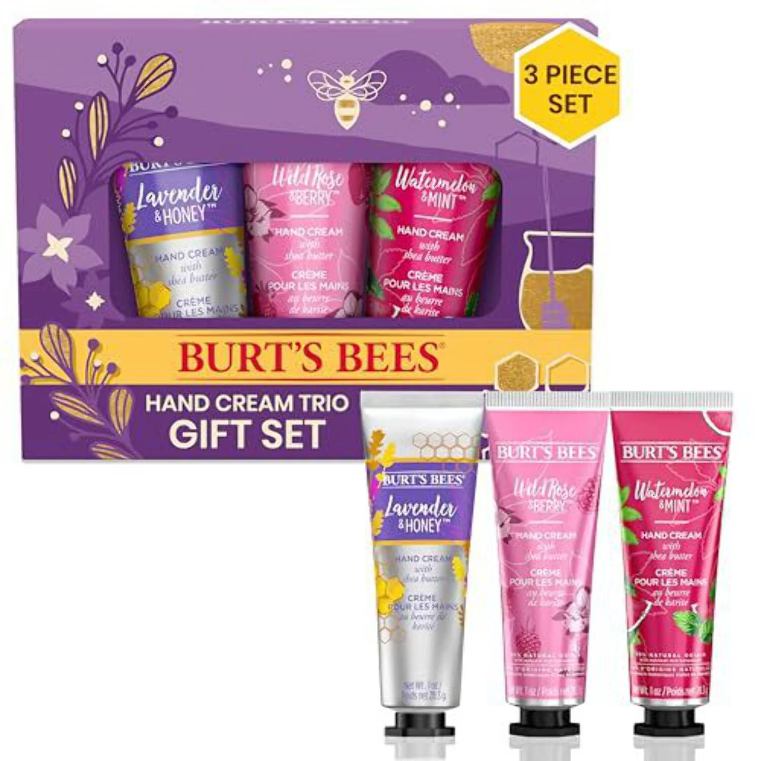 Burt's Bees Shea Butter Hand Cream Trio Holiday Gift Set, 3 Count
