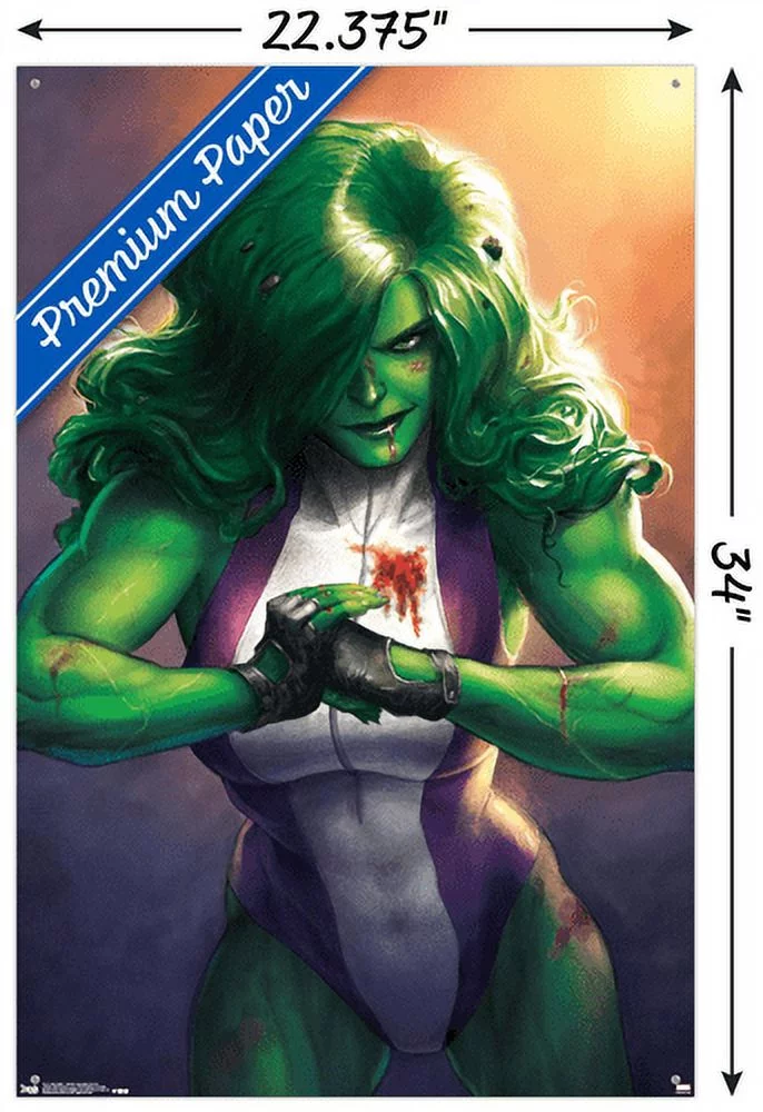 Marvel Comics - She-Hulk - Totally Awesome Hulk - Cover #4 Wall Poster with Push Pins, 22.375