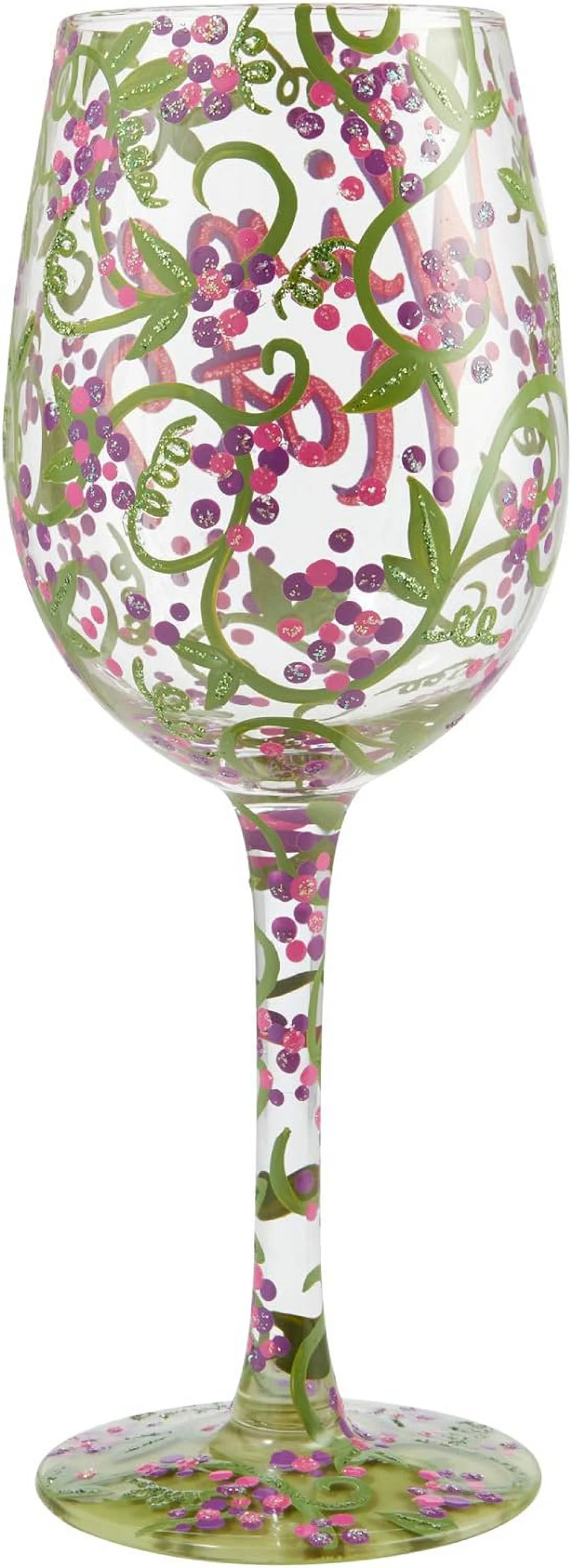 Designs By Hand-Painted Artisan Wine Glass, 1 Count (Pack Of 1), Multicolor