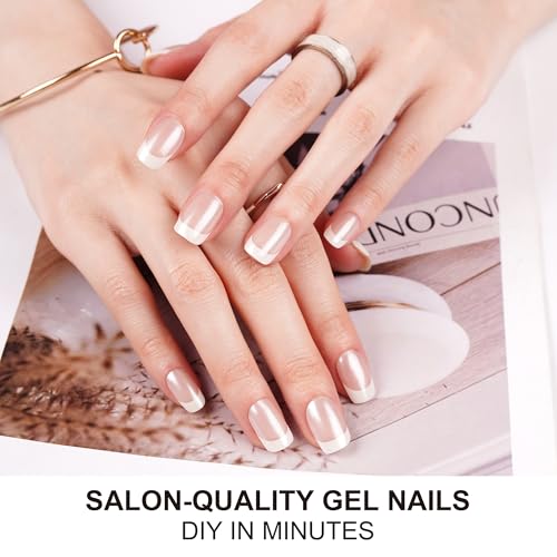 DANNI & TONI Semi Cured Gel Nail Strips Christmas Santa Claus Snowflakes Cat Eye Gel Nail Wraps 28 Stickers | Mistletoe Meow