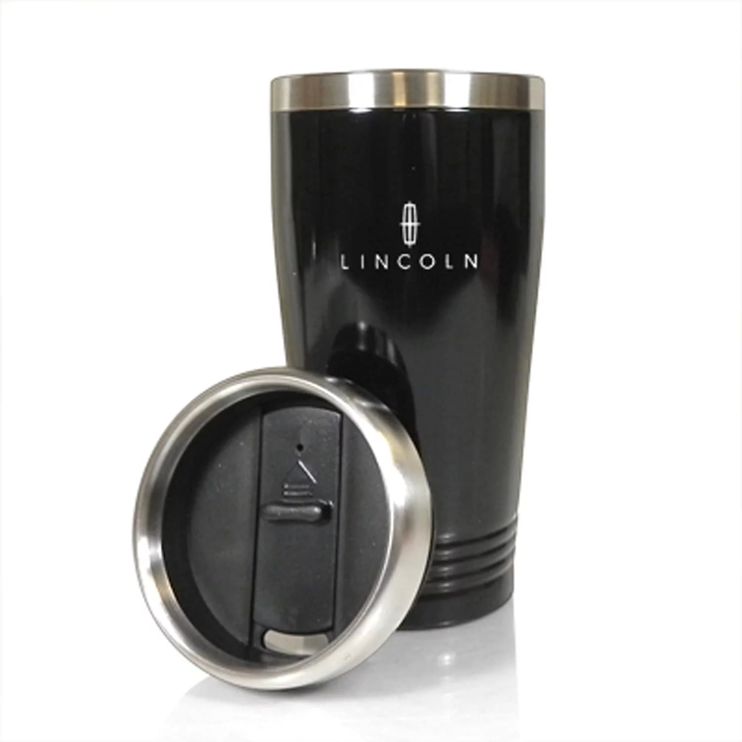 Lincoln Logo Black Stainless Steel Travel Mug
