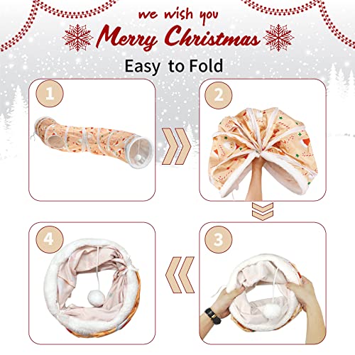 Vehomy 4Pcs Christmas Cat Toys Set - Cat Xmas S Shape Tune with Ball, Catnip, Gingerbread Man, Santa Claus, Elk Toys