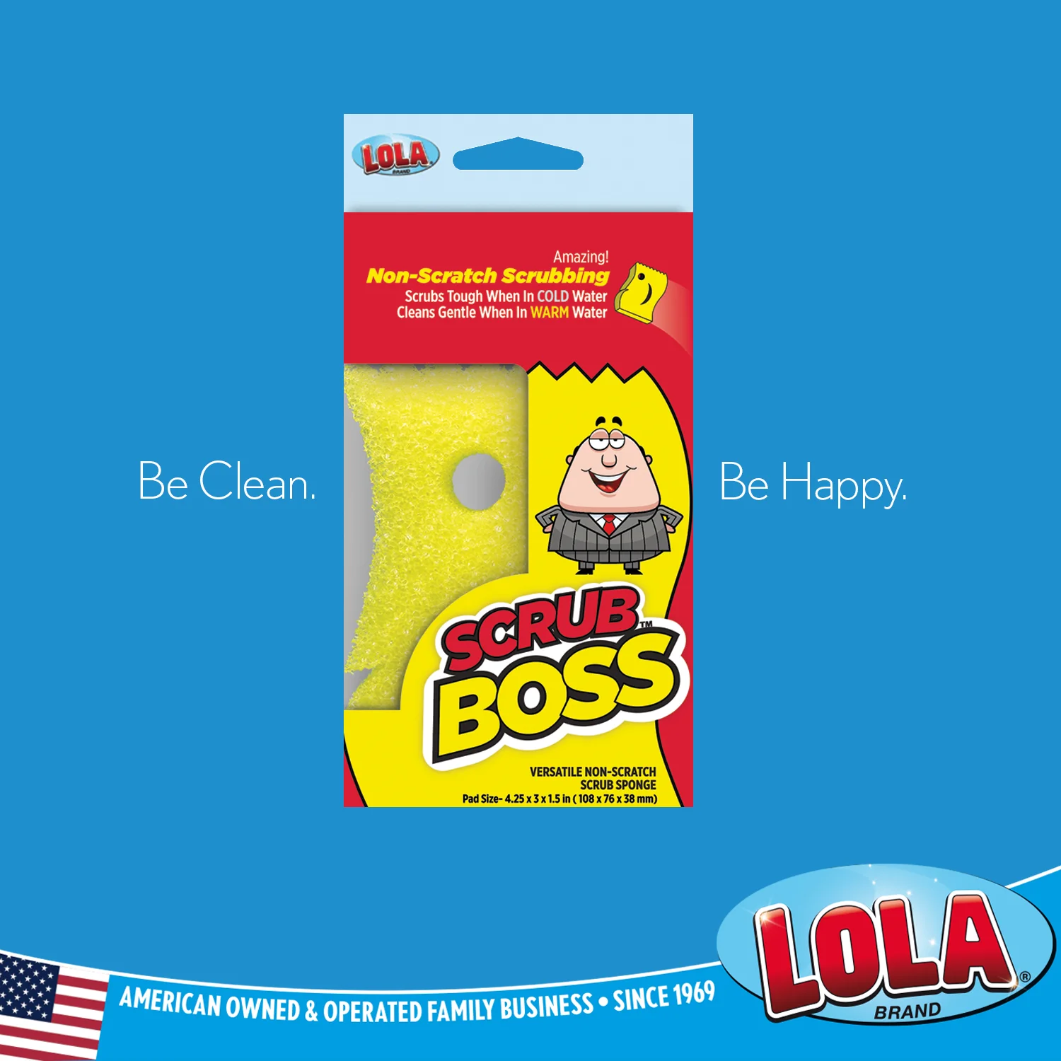 LOLA Scrub Boss, Multi-Use Cleaning Sponge, Reusable & Machine Washable - 9 CT