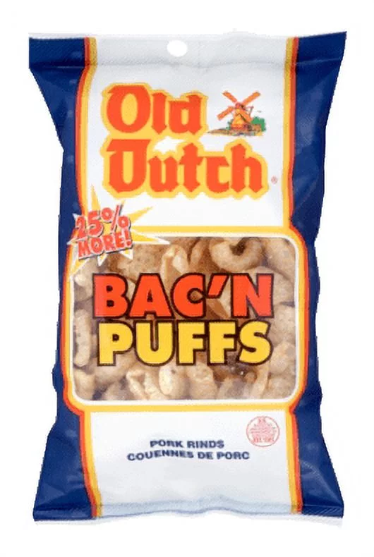 Old Dutch Bacon Puffs Pork Rinds, 100g/3.5 oz. (Imported from Canada)