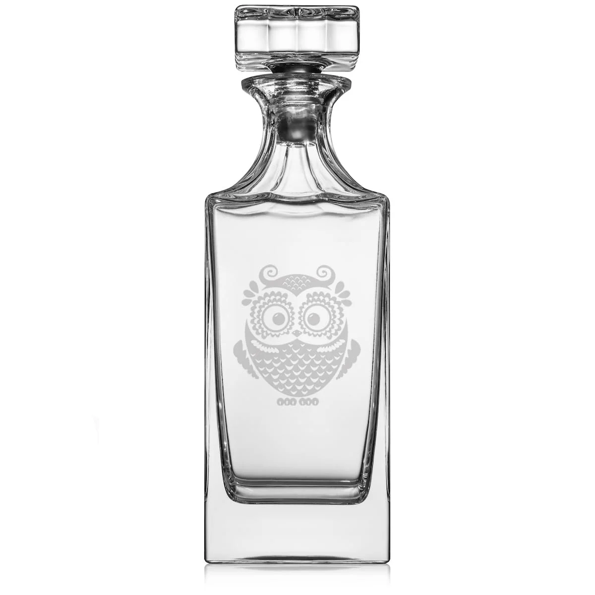 30 oz Glass Whiskey Decanter with Glass Stopper Gift Owl Vintage