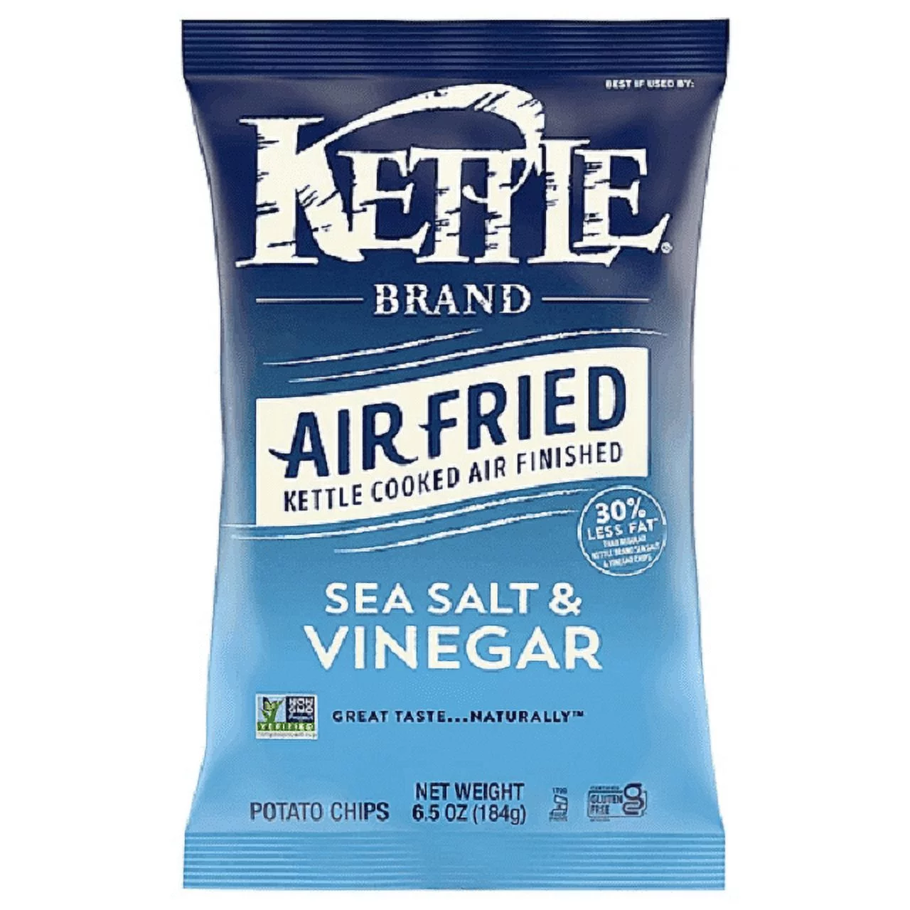 Kettle Brand Air Fried Salt Sea & Vinegar Kettle Chips, 3-Pack 6.5 oz. Bags
