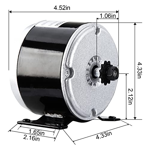 Small Brushed Permanent Magnet Electric Motor for E Scooter Drive Speed Control 24V 350W 3000RPM