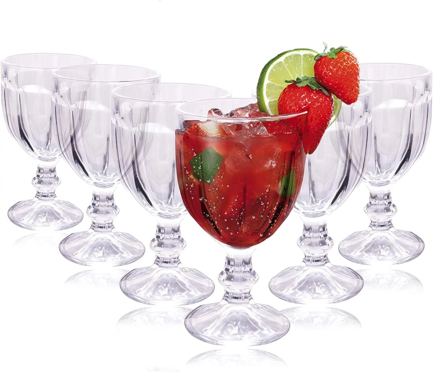 Belgian Glass Set Of 6 - Craft Brews Belgian Style Stemmed Glasses (7-Ounce)