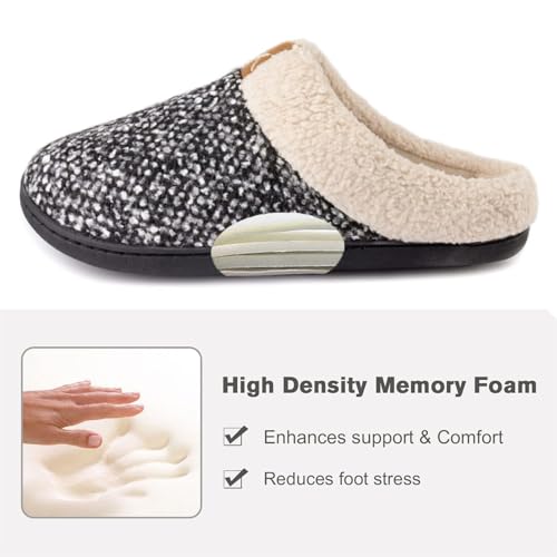 ULTRAIDEAS Women's Indoor Bedroom Slipper with Memory Foam, Gift for Women, Wool-Like House Shoe with Anti-Skid Rubber Sole for Ladies