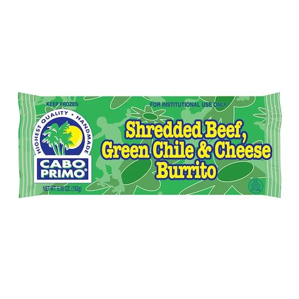 Cabo Primo Shredded Beef Green Chile Cheese Burrito, 5.35 Ounce -- 80 per case