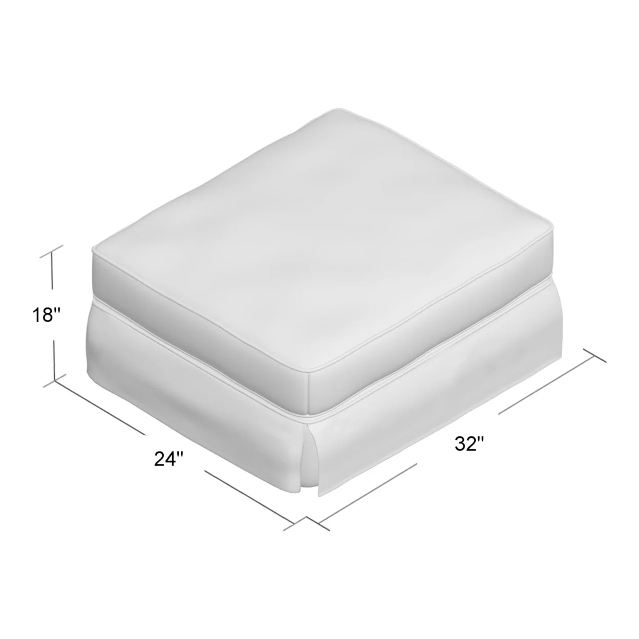 Americana Grey Upholstered Pillow Top Ottoman