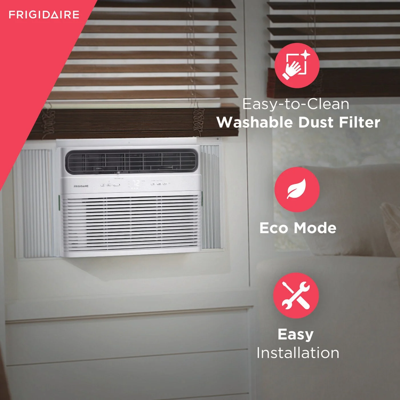 Frigidaire&nbsp;12,000 BTU Window Room Air Conditioner with Supplemental Heat