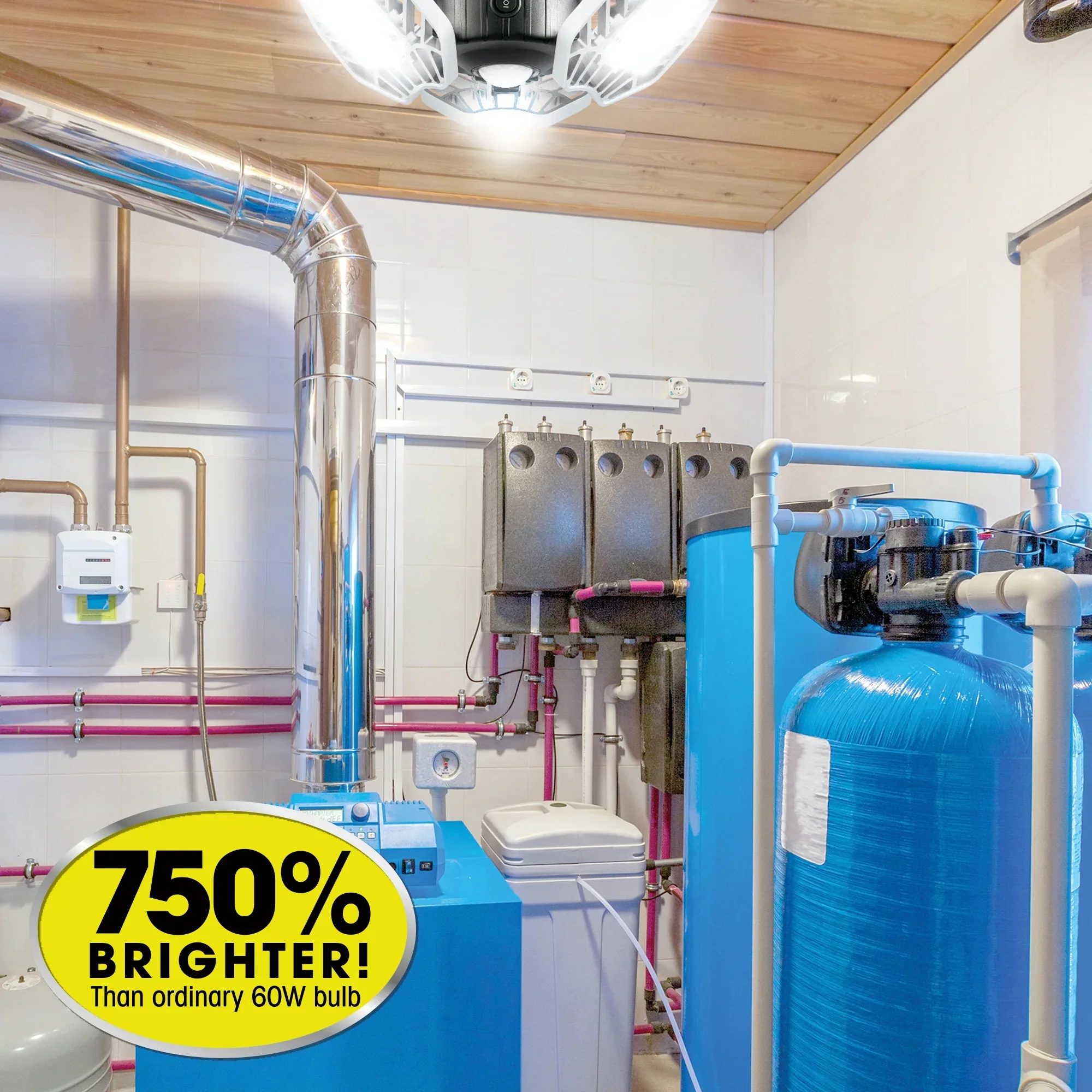 Beyond Bright Garage Light Ultra Bright LED, Motion Activated, Beam Angle 270 º