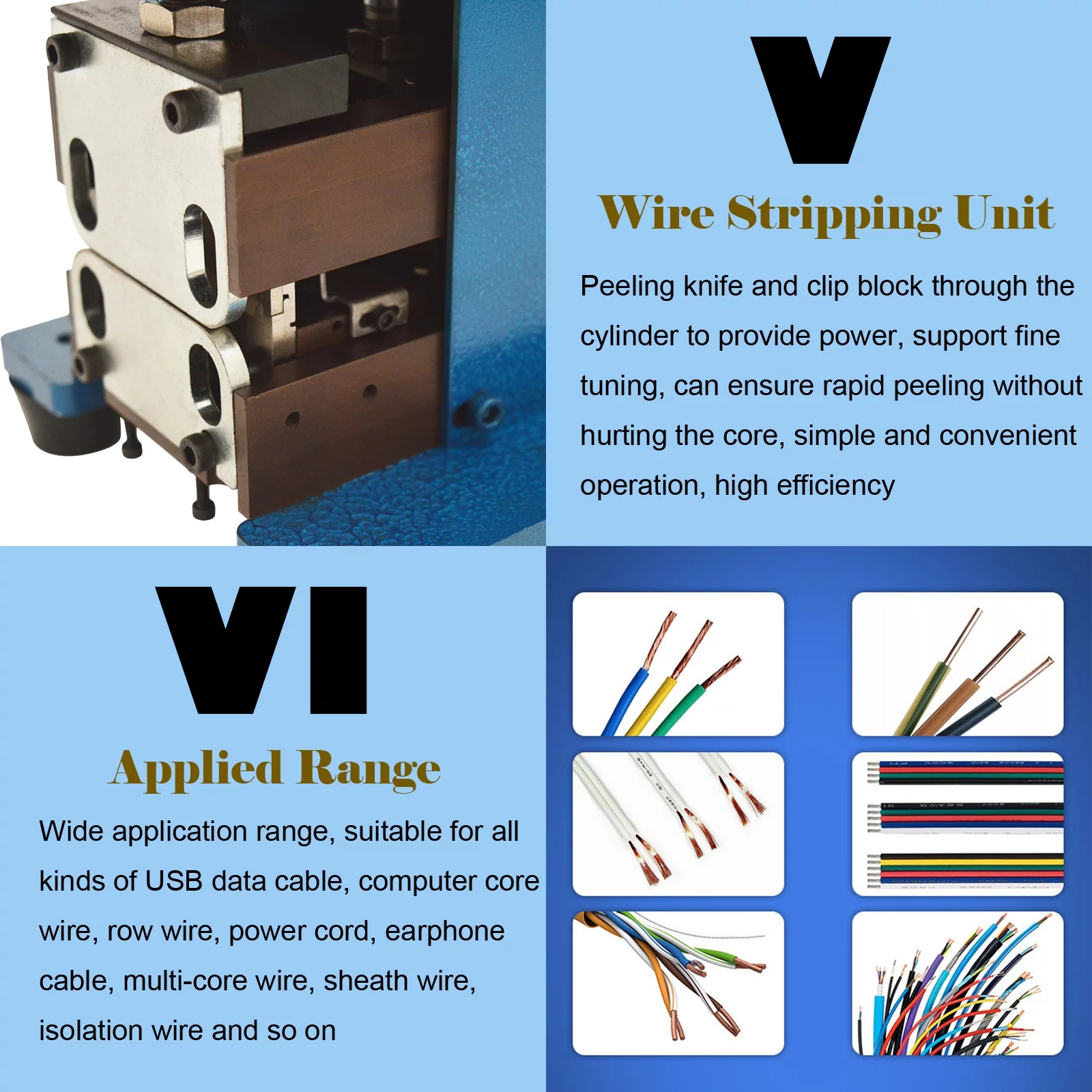 Techtongda 3F Pneumatic Peeling Machine Electric Wire Stripping Machine Copper Cable Stripper Recycle