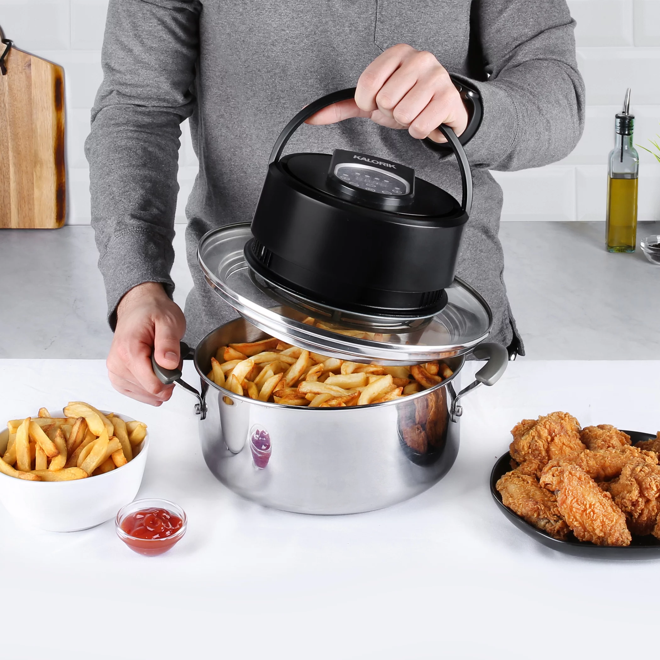 Kalorik® Digital Universal Air Fryer Lid for Pressure Cookers, Pots, & Pans FT 46587 BK