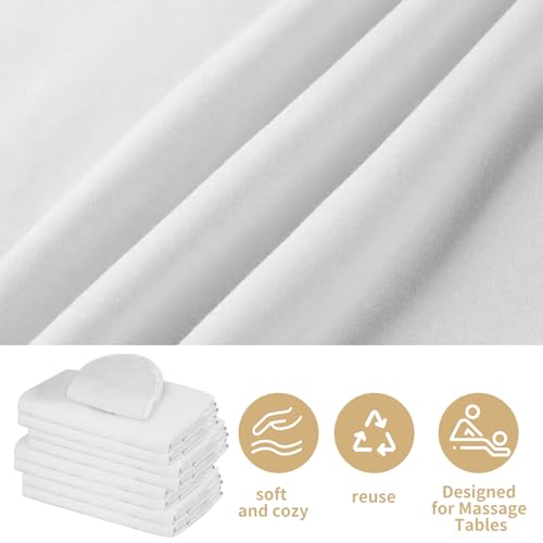 4 Sets Premium Microfiber Massage Table Sheets Set 3 Piece Set Includes Massage Table Cover Fitted Sheet and Fitted Face Rest Cover, White