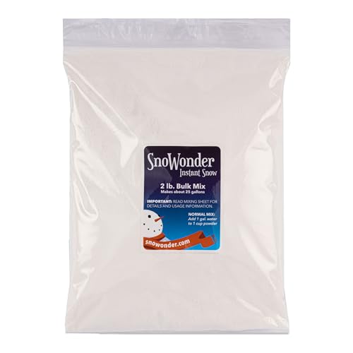 SnoWonder Instant Snow Fake Artificial Snow, Also Great for Making Cloud Slime - Mix Makes 4 Gallons of Fake Snow