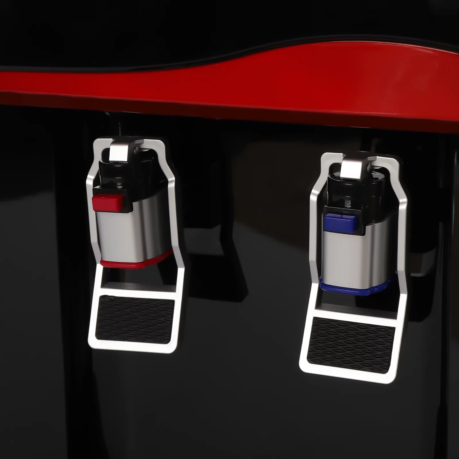 ZhdnBhnos 75W 5 Gallons Desktop Water Cooler Dispenser Countertop Top Loading Drinking Fountain Hot & Cold Water Cooler with Child Safety Lock