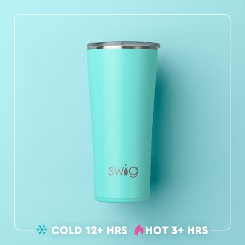 Swig Life 32oz Insulated Tumbler, Travel Coffee Tumbler with Lid, Cup Holder Friendly, Stainless Steel Travel Coffee Mug, Glitter Tumbler, Glitter Gifts (Confetti)