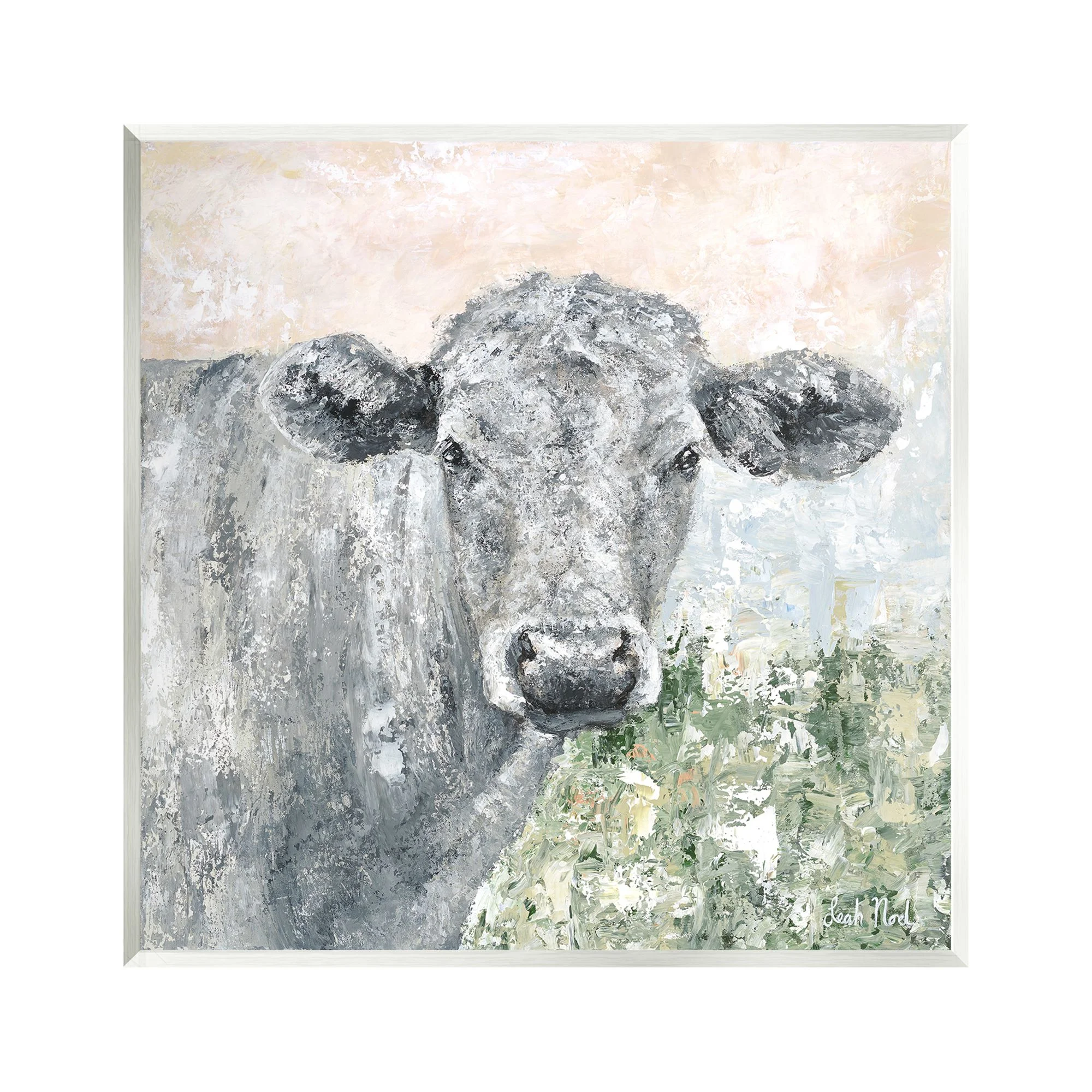 Stupell Industries Subtle Dappled Cow Portrait Animals & Insects Painting Unframed Art Print Wall Art, 12 x 12