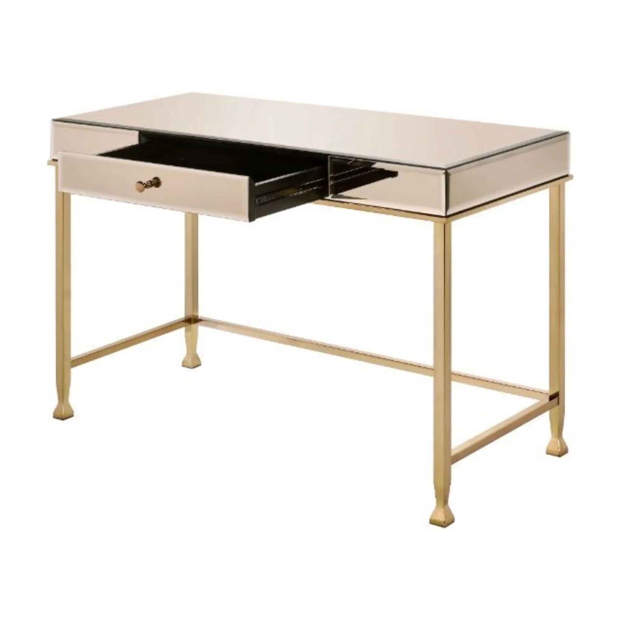 Ergode Writing Desk Smoky Mirrored and Champagne Finish