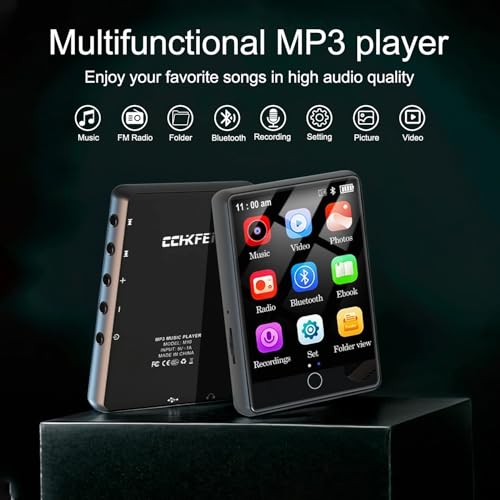 64GB MP3 Player with Bluetooth 5.3, 2.8-inch Touch Screen Digital Music Player, Portable MP3 Player Bluetooth with Speakers High Fidelity Lossless Sound Quality, FM Radio, Voice Recorder, E-Book