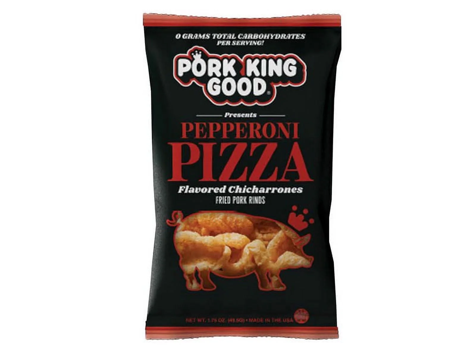 (Price/Case)Pork King Good Pepperoni Pizza Flavored Pork Rinds 12/1.75oz, 536417