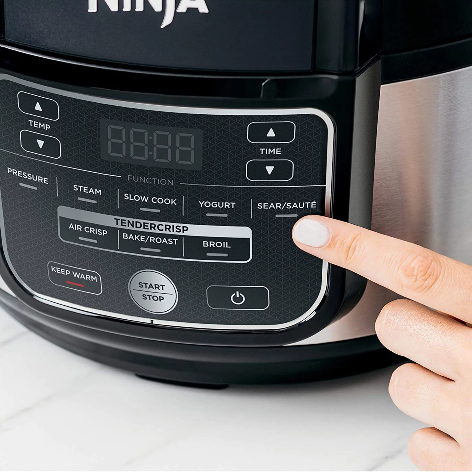 Ninja Foodi 9 in 1 Pressure Cooker and Air Fryer with Nesting Rack, Silver