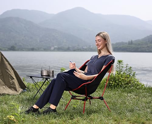 MARCHWAY Ultralight Folding Camping Chair, Heavy Duty Portable Compact for Outdoor Camp, Travel, Beach, Picnic, Festival, Hiking, Lightweight Backpacking (Camo)