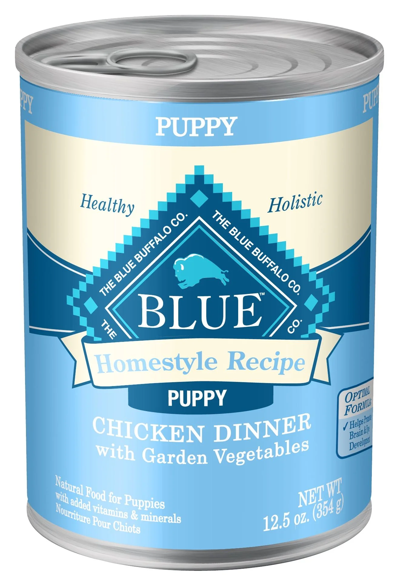Blue Buffalo Homestyle Recipe Natural Puppy Wet Dog Food, Chicken 12.5-oz can (Pack of 12)