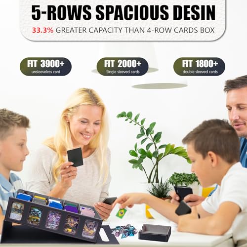 MTG Commander Deck Box 3200+Trading Card Storage Box TCG Deck Case with Display Windows Dice Tray,Card Organizer 30 Colorful Dividers& 4 Supporters& 4 Toploaders