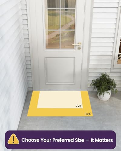 DEXI Front Door Mats Outside Entrance, Heavy Duty Non-Slip Rubber Entry Mat, Dirt Trapping Waterproof Low-Profile Welcome Doormat for Entryway, 24x36, Black