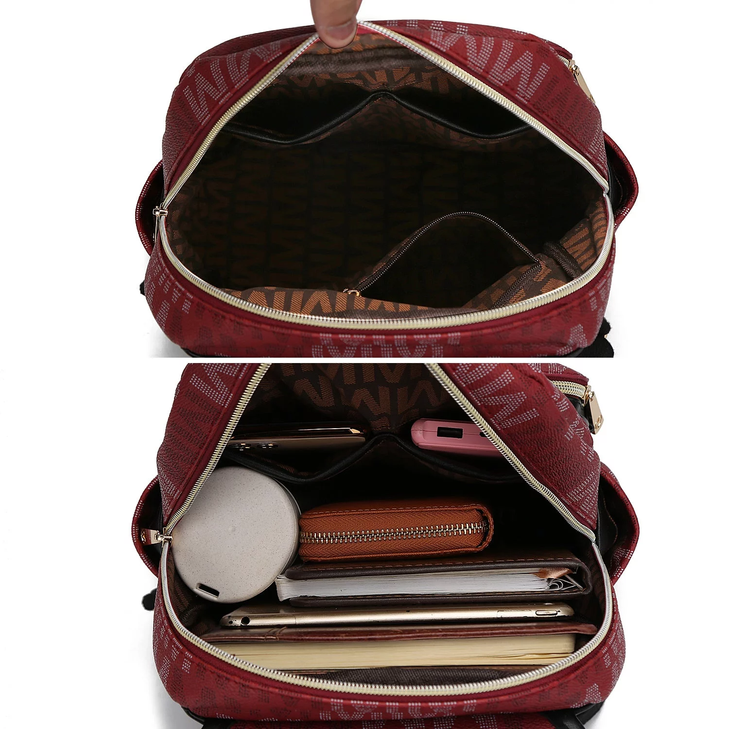 MKF Collection Drea Vegan Leather Women's Monogram Backpack by Mia K. - Black