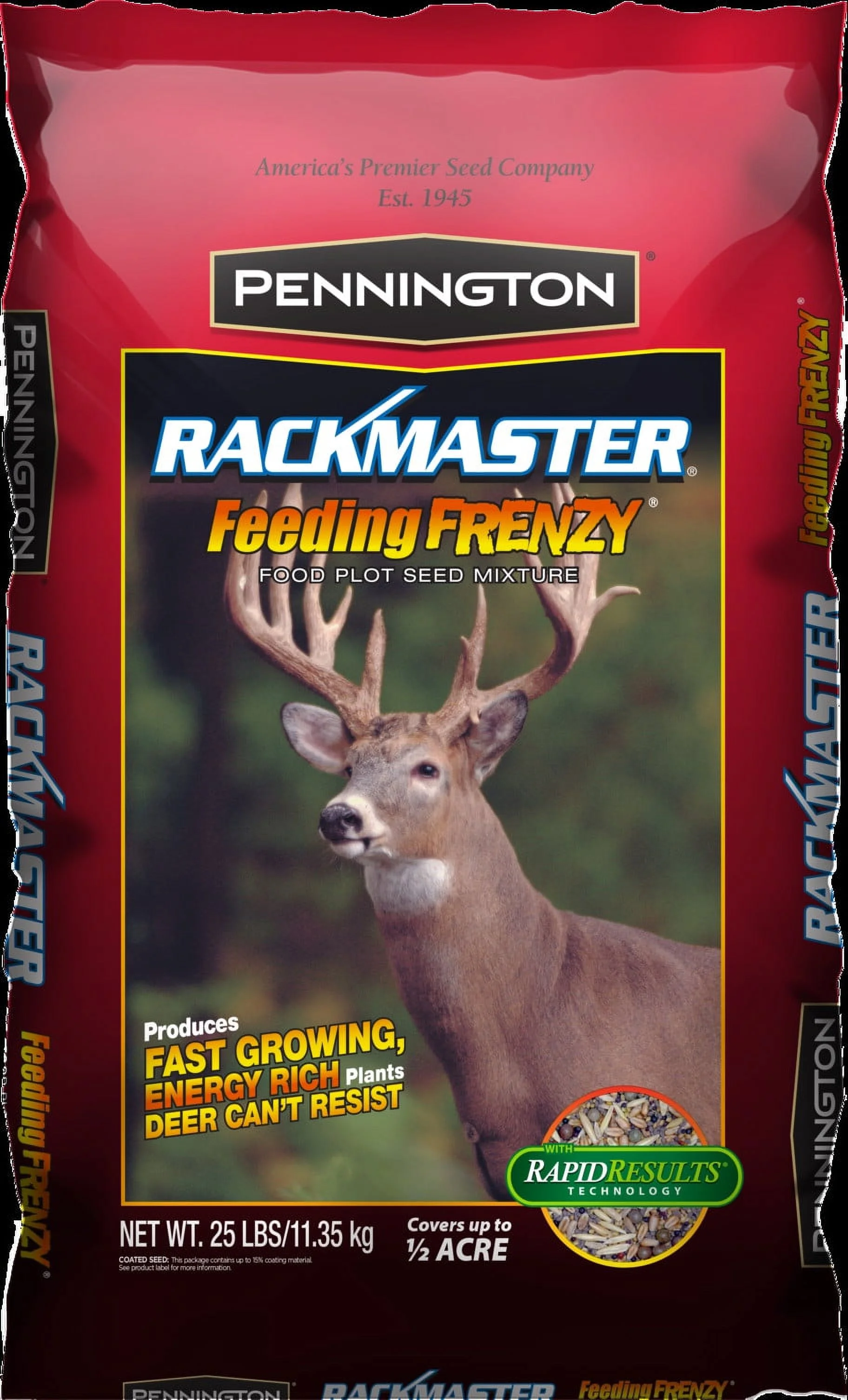 Pennington Rackmaster Feeding Frenzy Food Plot Seed Mixture 25 lb, Wildlife Deer Attractant