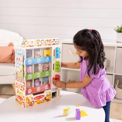 Melissa & Doug Sort, Stock, Select Wooden Vending Machine Play Set, Wooden Toy Play Food for Boys and for Girls 3+