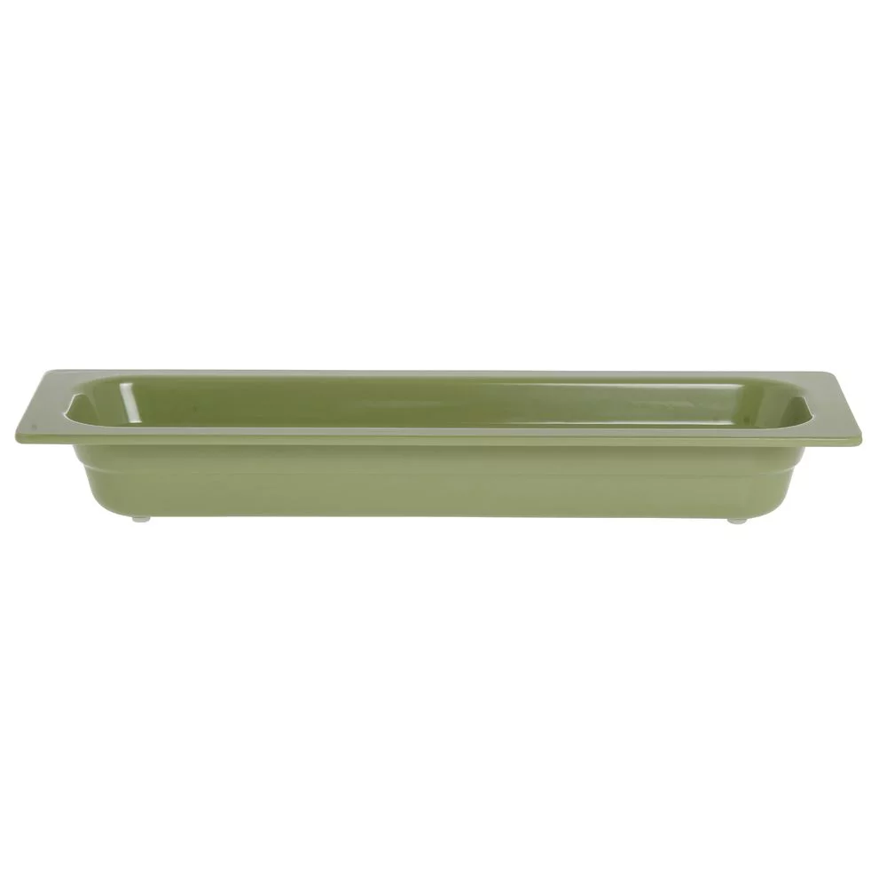 Hubert 1/2 Size Long Willow Green Melamine Cold Food Pan - 21 1/2