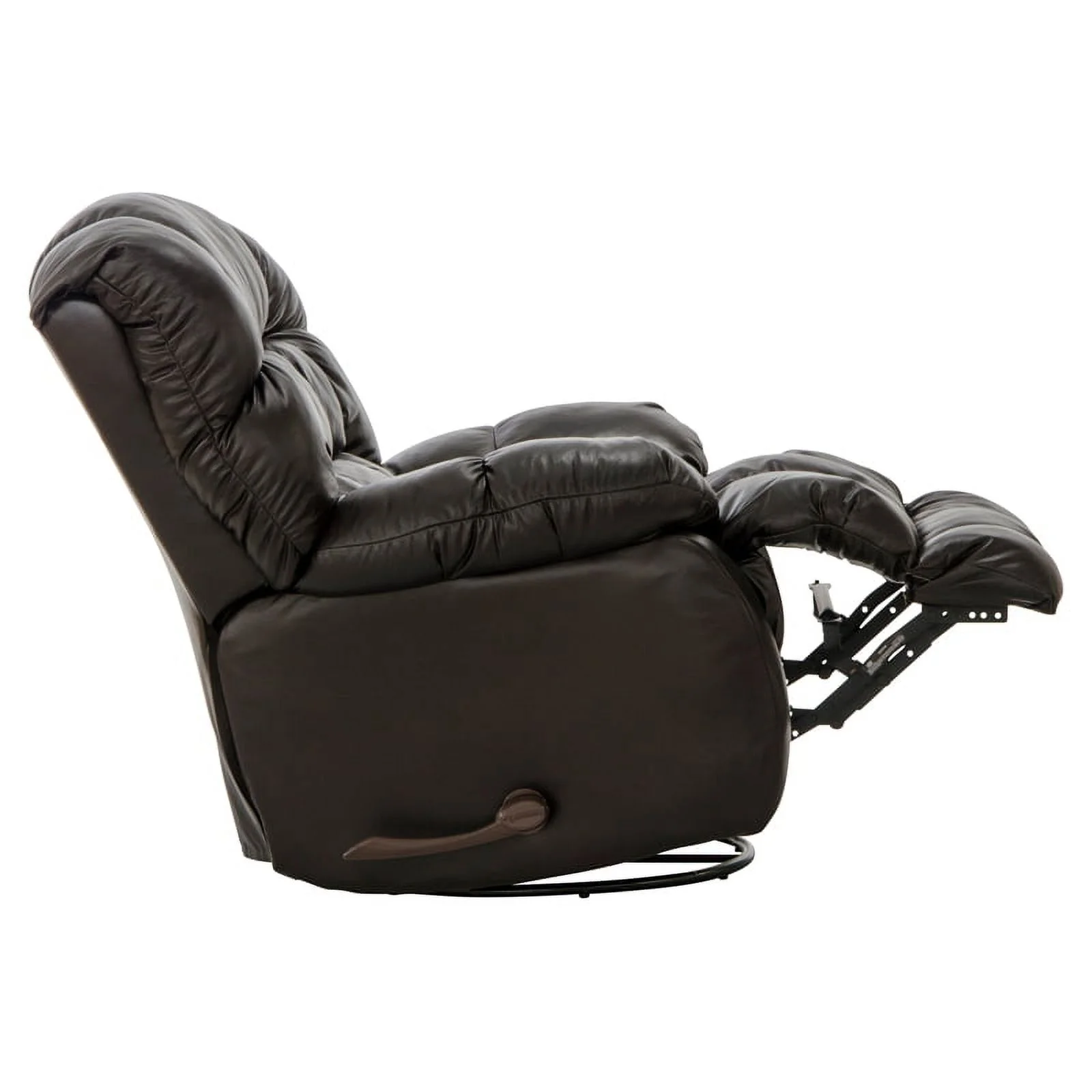 Langston Chaise Swivel Glider Recliner in Brown Top Grain Italian Leather