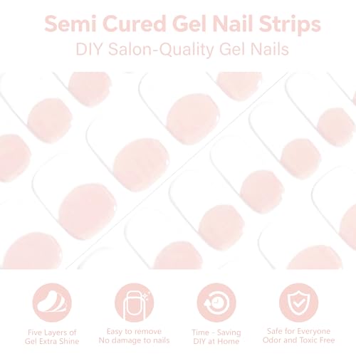 Semi Cured Gel Nail Strips-Easy Apply Christmas Gel Nail Stickers Holiday Semi Cured Manicure Strips with Sparkling Xmas Designs (Classic Yule)