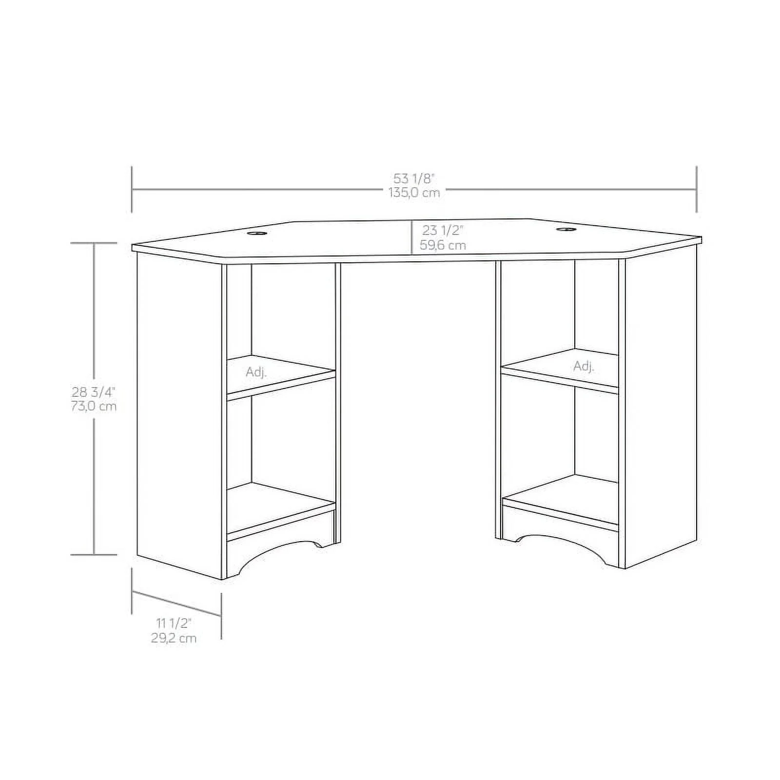 UrbanPro Engineered Wood Corner Desk in Silver Sycamore / Brown Finish