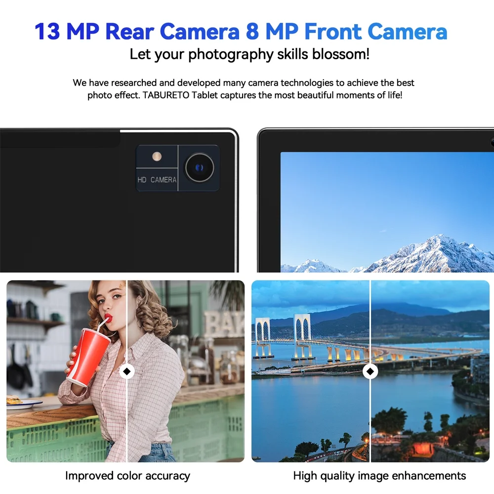 Tablet, 10.1 inch Android Tablets,Android 12 Tablet,16(8+8)GB RAM 128GB ROM,8MP+13MP Camera,1280x800 IPS Google Tablets