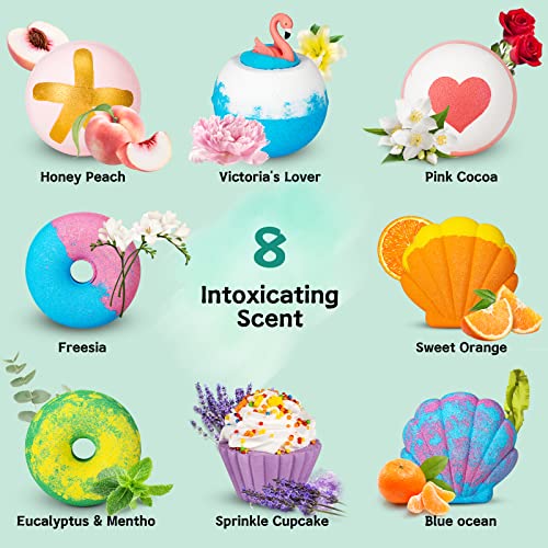Aofmee Bath Bombs, 6pcs Bubble Bath Bomb for Girls, Handmade Fizzies Bathbombs for Women, Natural Organic Kids Spa Kit, Non Toxic Bath Kit for Teens, Gift Set for Birthday Christmas Easter
