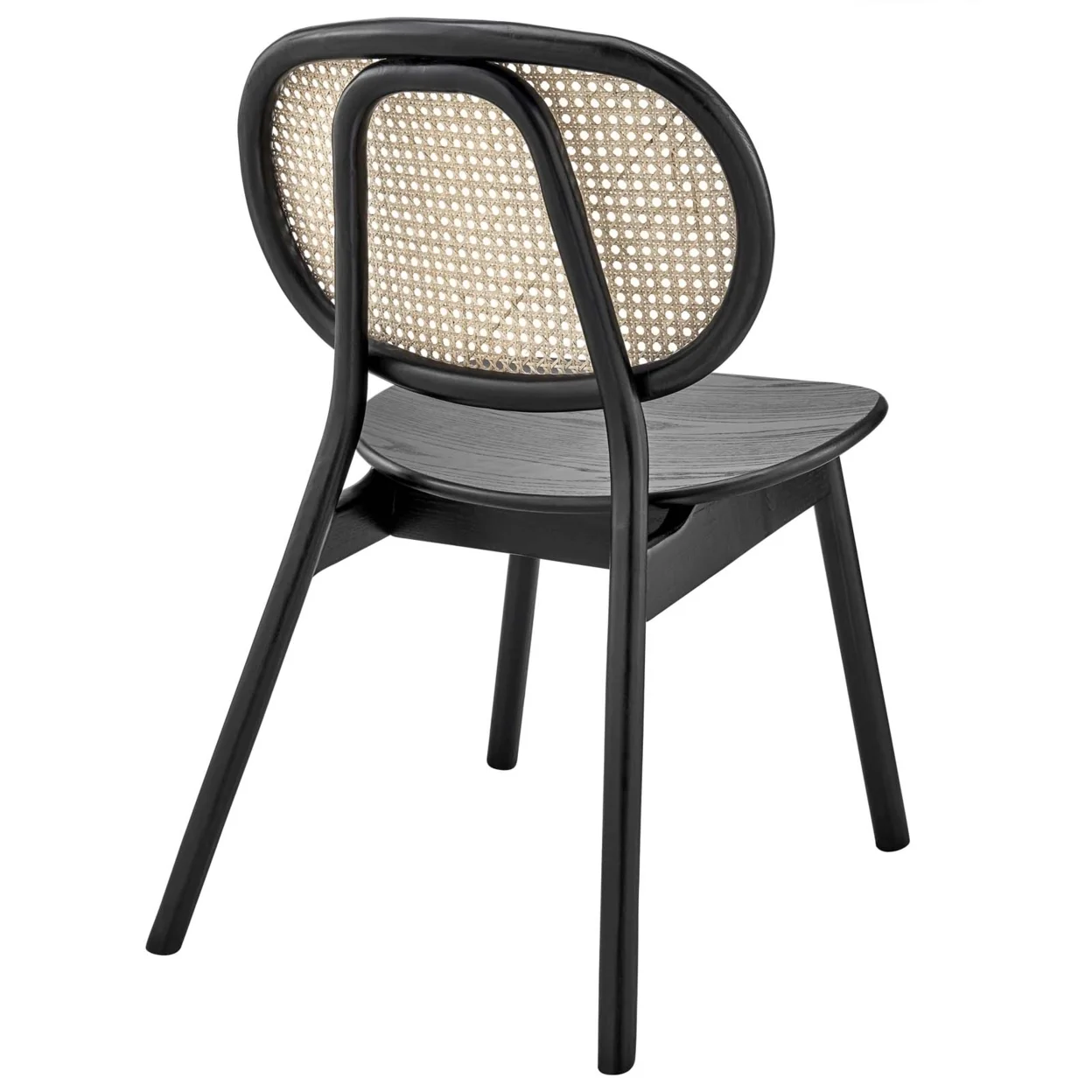 Modway Malina Wood Dining Side Chair Set of 2 in Black